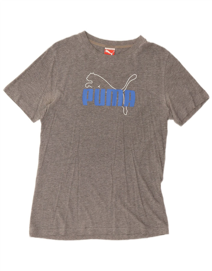 PUMA Mens Graphic T-Shirt Top Small Grey Cotton