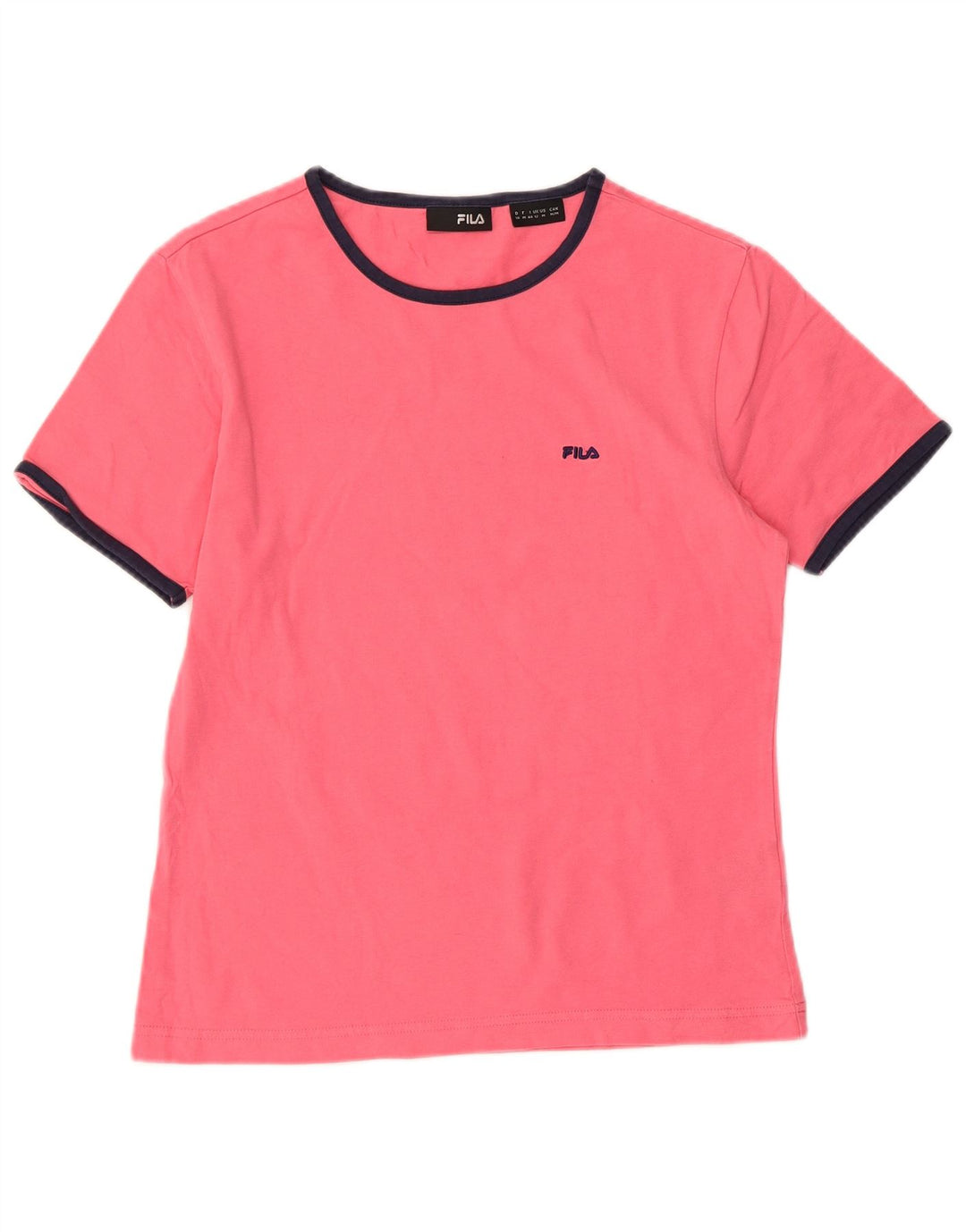 FILA Womens T-Shirt Top UK 12 Medium Pink Cotton
