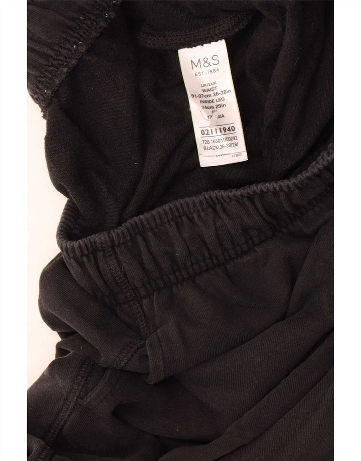 Marks & Spencer Mens Tracksuit Trousers XL  Black Cotton