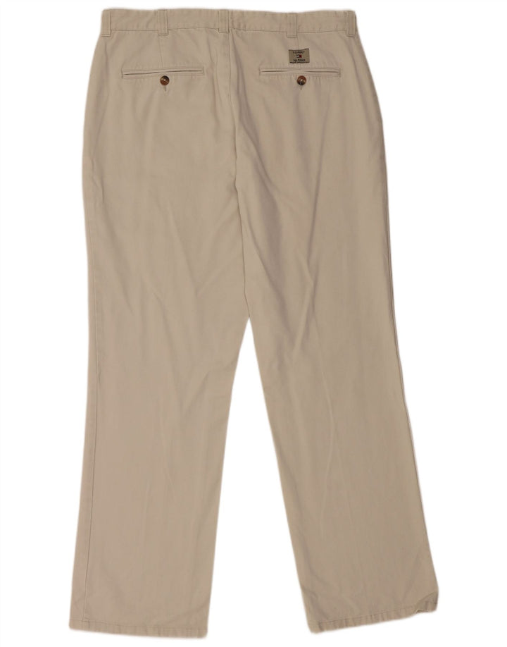 TOMMY HILFIGER Mens Straight Chino Trousers W36 L32 Beige Cotton