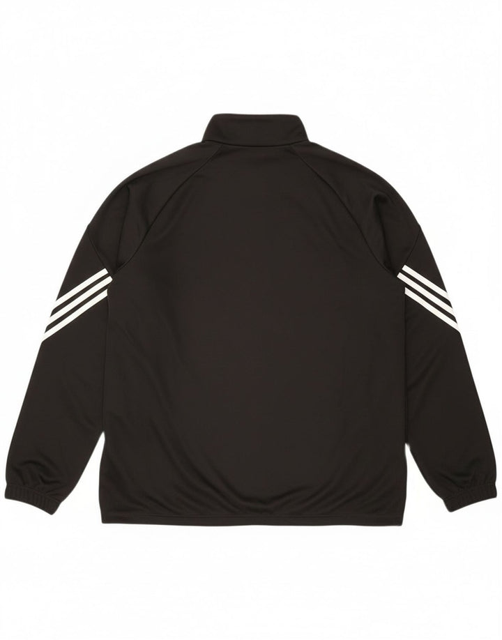Adidas Mens Climalite Zip Neck Pullover Tracksuit Top XL Black Polyester