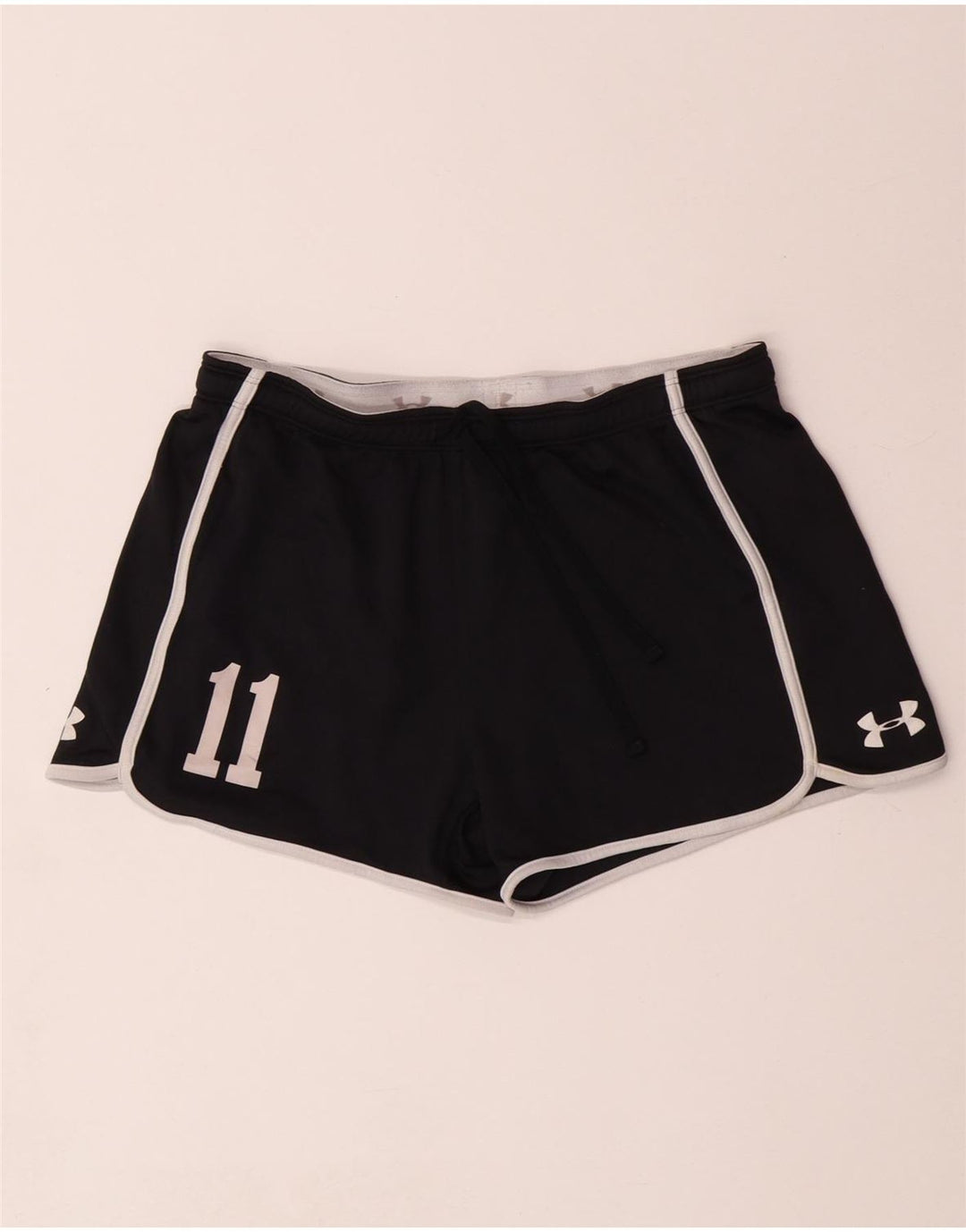 UNDER ARMOUR Womens Heat Gear Graphic Sport Shorts UK 14 Medium  Black
