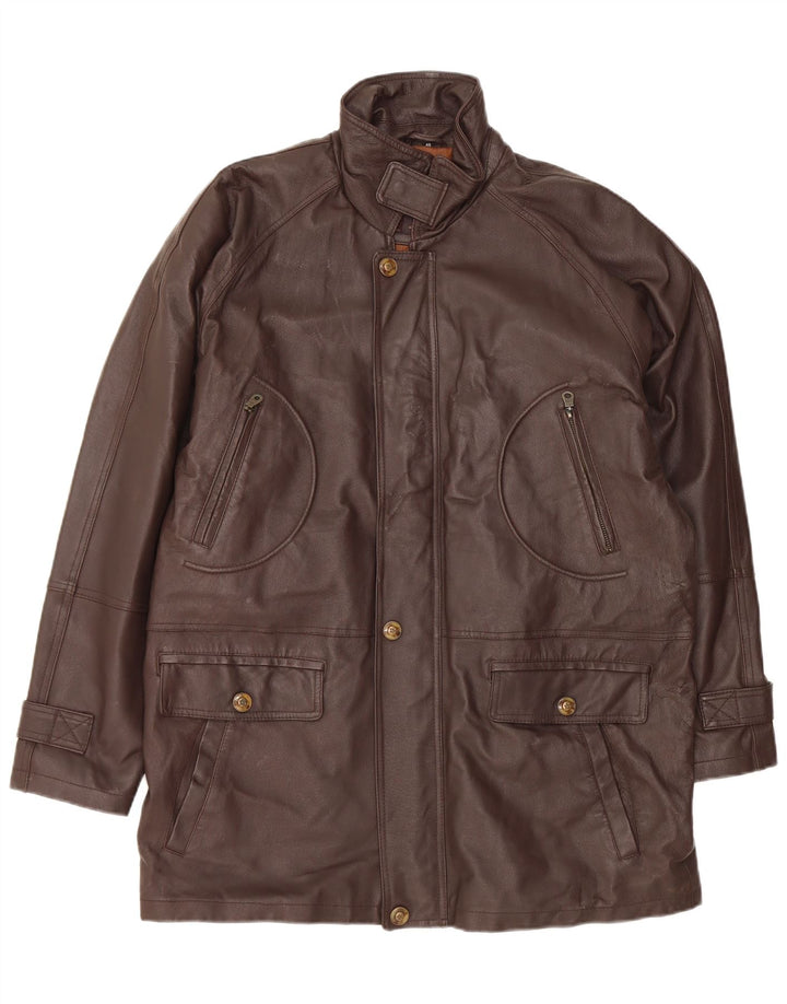 Vintage Mens Leather Jacket UK 40 Large Brown Leather