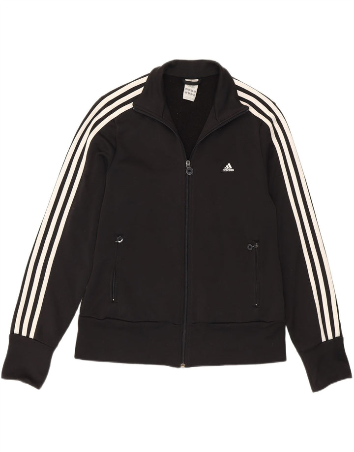 Adidas Womens Tracksuit Top Jacket UK 18 XL Black Polyester