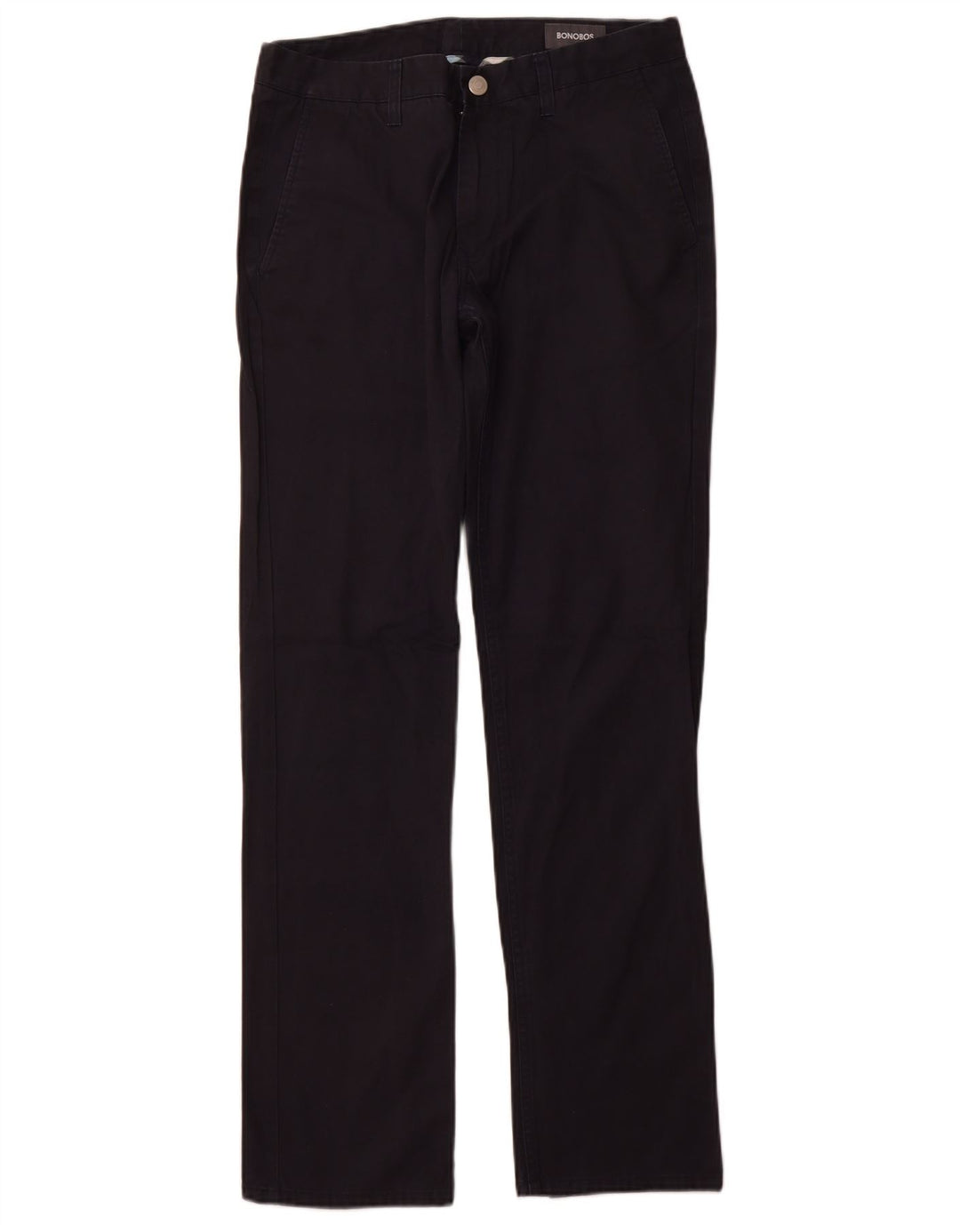 BONOBOS Mens Straight Chino Trousers W31 L32 Black Cotton