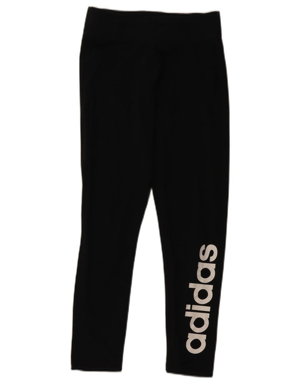 Adidas Womens Graphic Leggings UK 8/10 Small Black Cotton