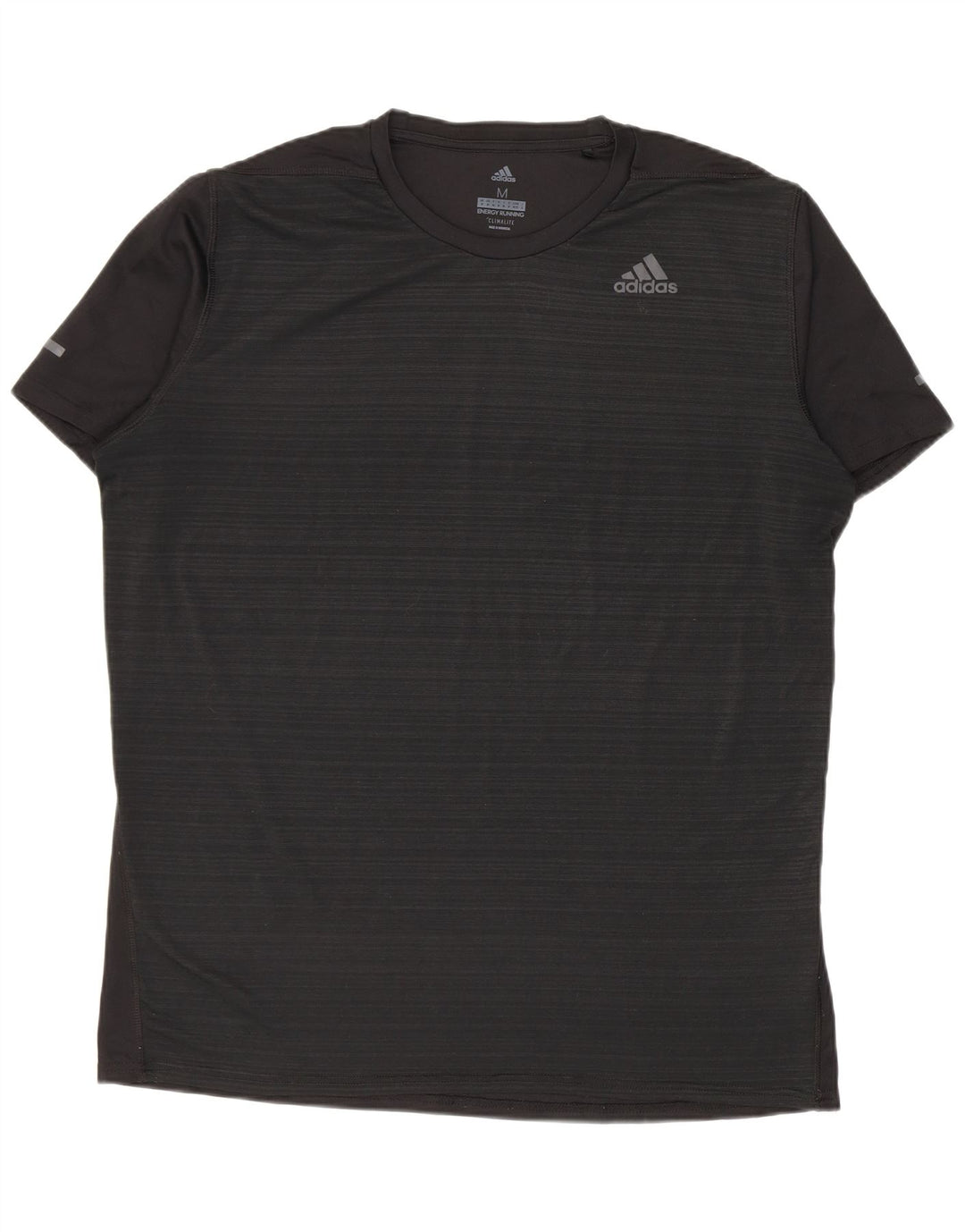 ADIDAS Mens Climalite T-Shirt Top Medium Black Pinstripe