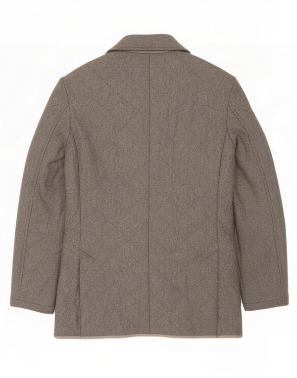 Sartoria Rossi Mens 3 Button Quilted Blazer Jacket IT 46 Small Grey Wool