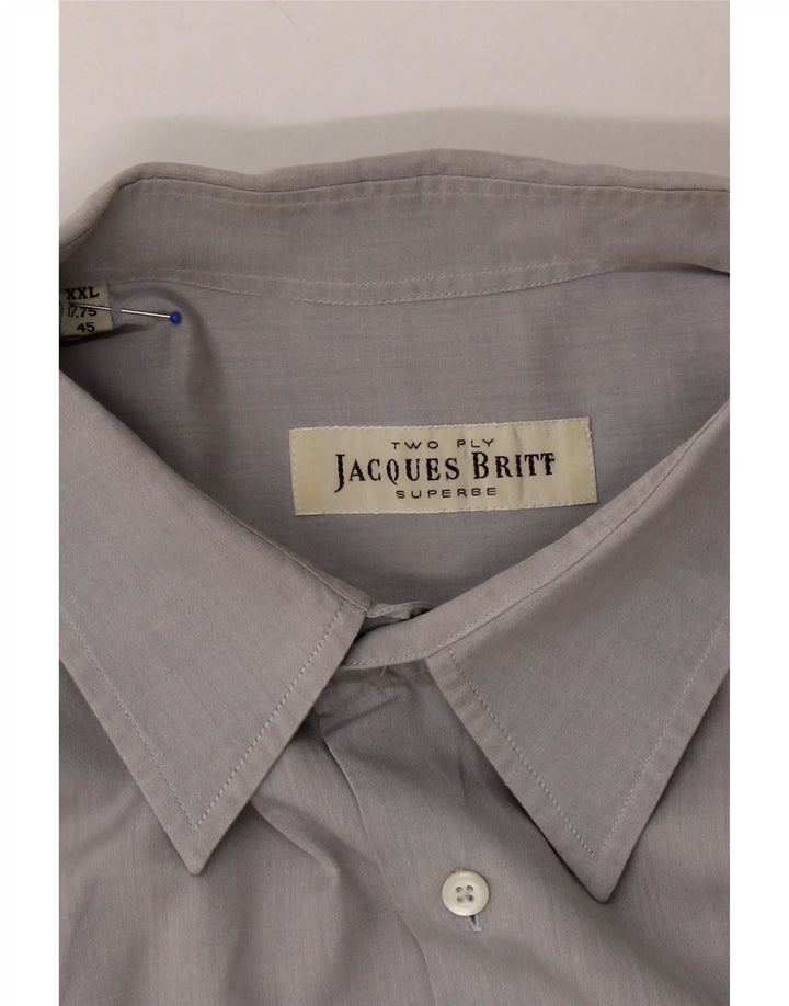 JACQUES BRITT Mens Shirt 2XL Grey Vintage Jacques Britt and Second-Hand Jacques Britt from Messina Hembry 
