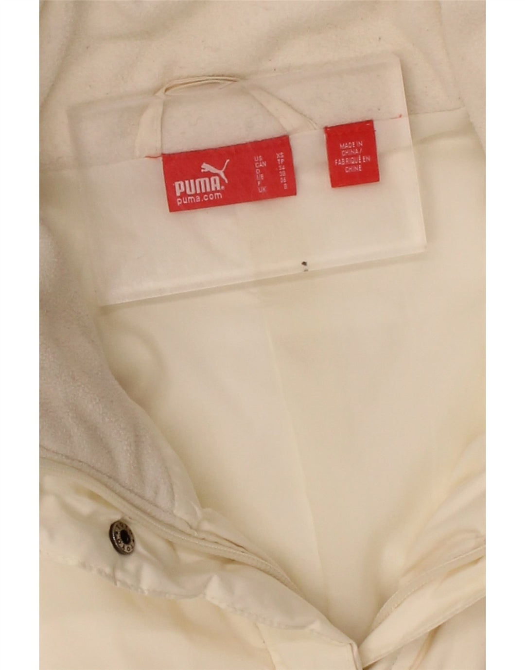 PUMA Womens Hooded Padded Jacket UK 8 Small White Polyester Vintage Puma and Second-Hand Puma from Messina Hembry 