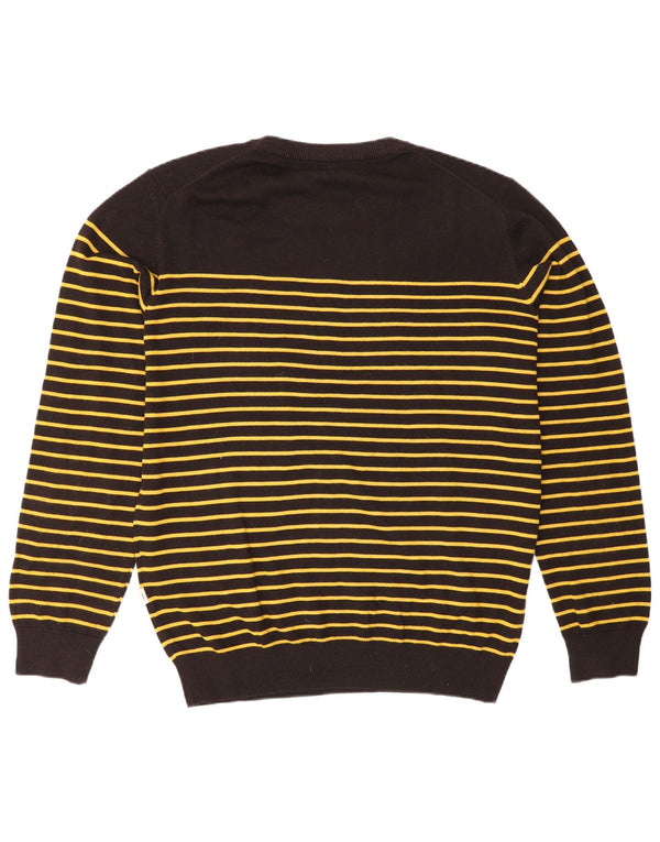 Liu Jo Mens Crew Neck Jumper Sweater XL Black Striped Cotton