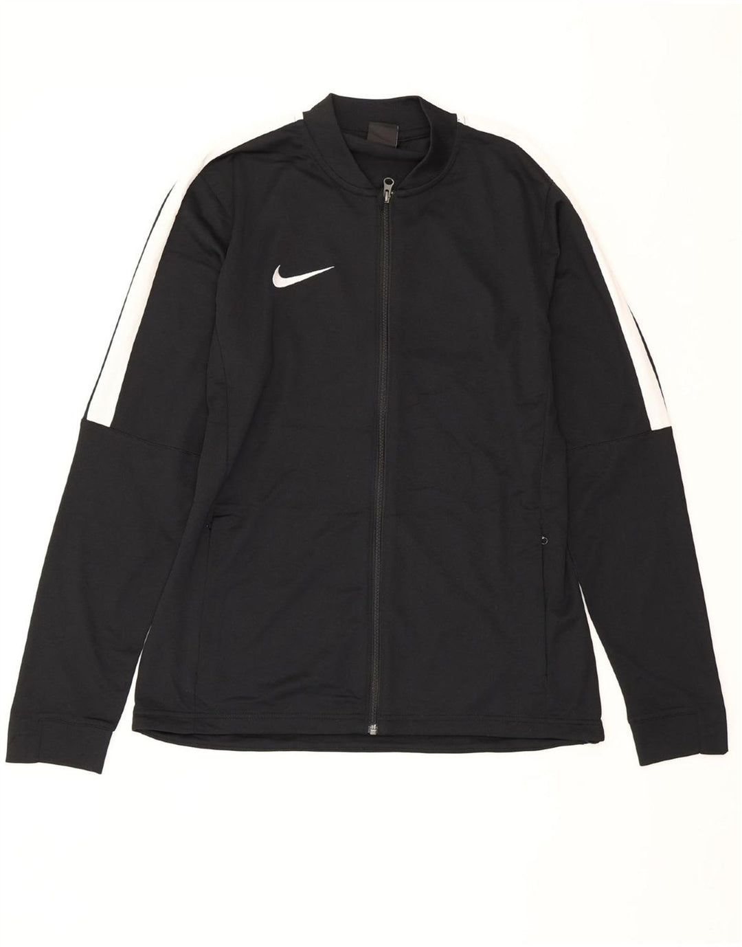 NIKE Mens Dri Fit Tracksuit Top Jacket Large Black Colourblock Polyester