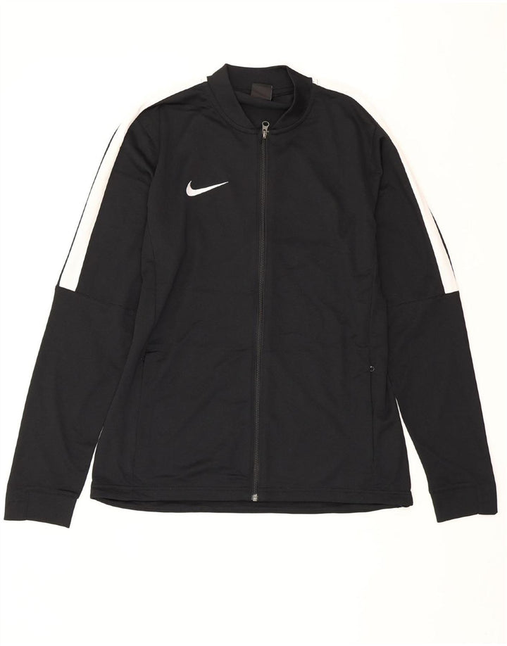 NIKE Mens Dri Fit Tracksuit Top Jacket Large Black Colourblock Polyester