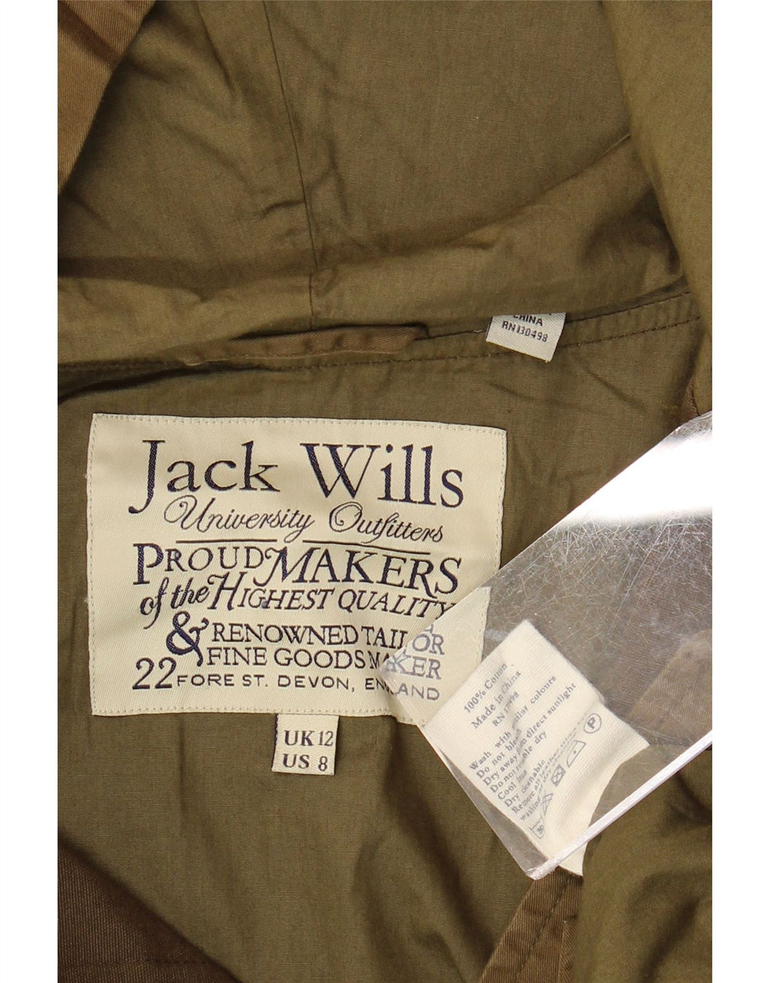 JACK WILLS Womens Oversized Hooded Windbreaker Coat UK 12 Medium Khaki