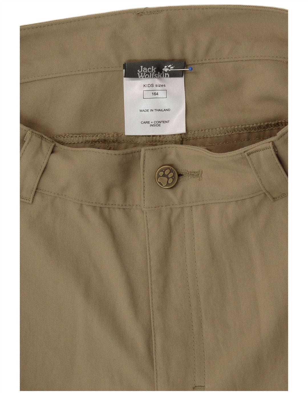 Jack Wolfskin Boys Graphic Cargo Shorts 13-14 Years W28 Beige Polyamide