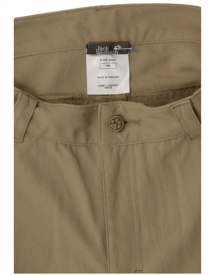 Jack Wolfskin Boys Graphic Cargo Shorts 13-14 Years W28 Beige Polyamide