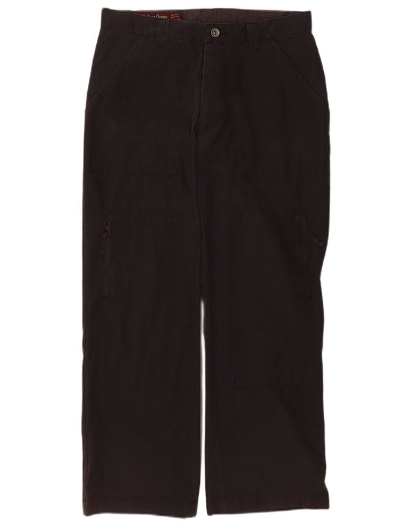 Marlboro Classics Mens Straight Cargo Trousers W32 L28 Black Cotton