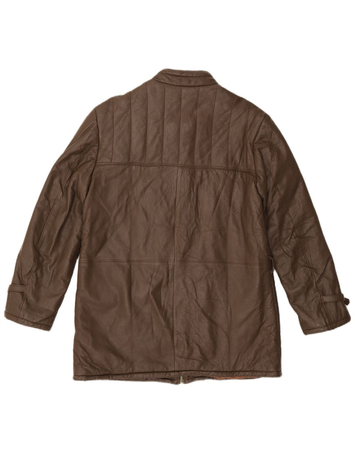 VINTAGE Mens Leather Jacket UK 38 Medium Brown Leather