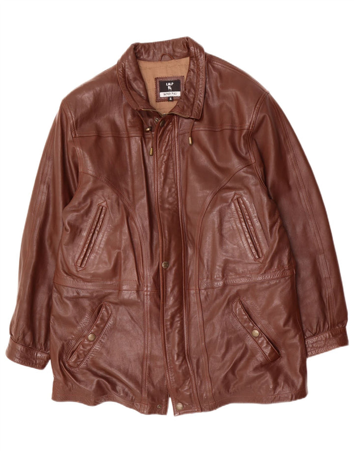 Vintage Mens Leather Jacket UK 42 XL Brown Leather