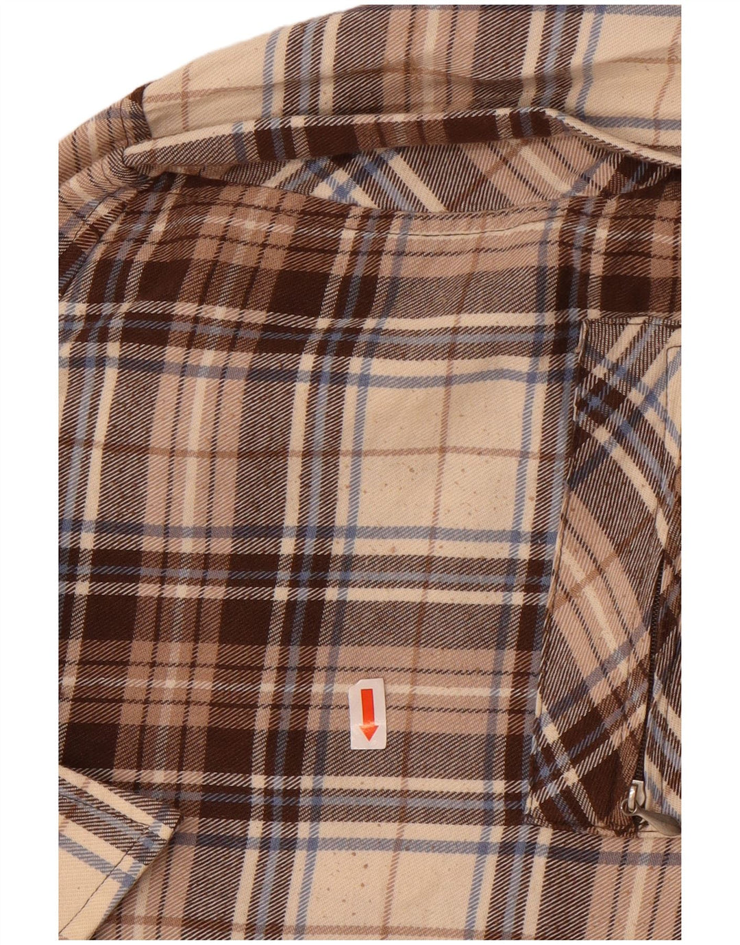 Sea Barrier Mens Flannel Shirt 2XL Beige Check Cotton