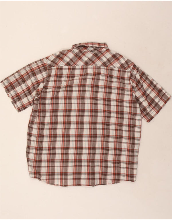 LEE Mens Dungarees Short Sleeve Shirt XL Multicoloured Check Cotton