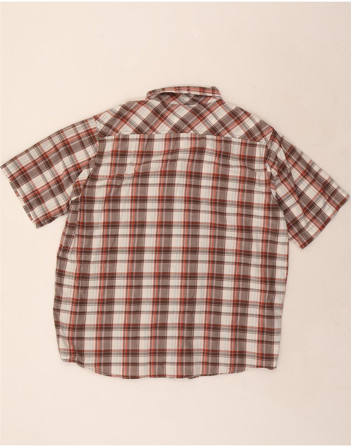 LEE Mens Dungarees Short Sleeve Shirt XL Multicoloured Check Cotton