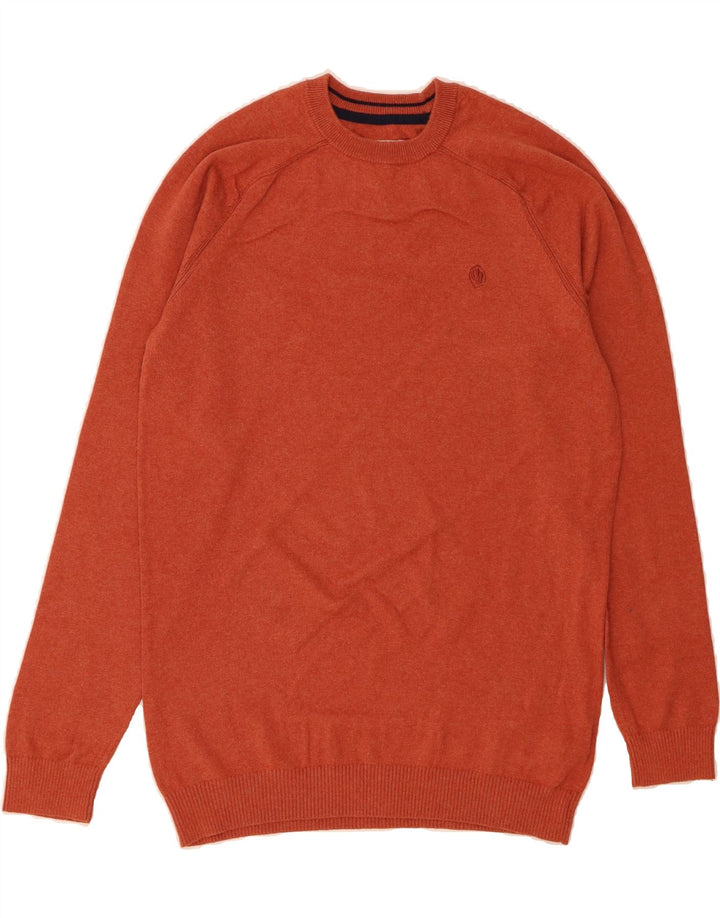 FAT FACE Mens Crew Neck Jumper Sweater Small Maroon Cotton Vintage Fat Face and Second-Hand Fat Face from Messina Hembry 