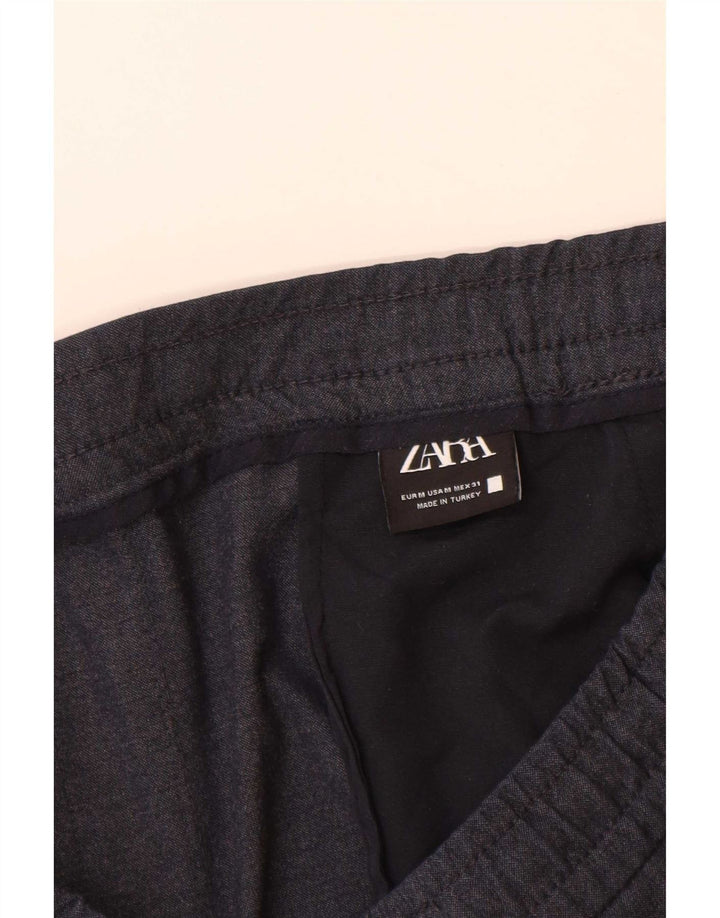Zara Mens Slim Chino Trousers Medium W30 L29 Navy Blue