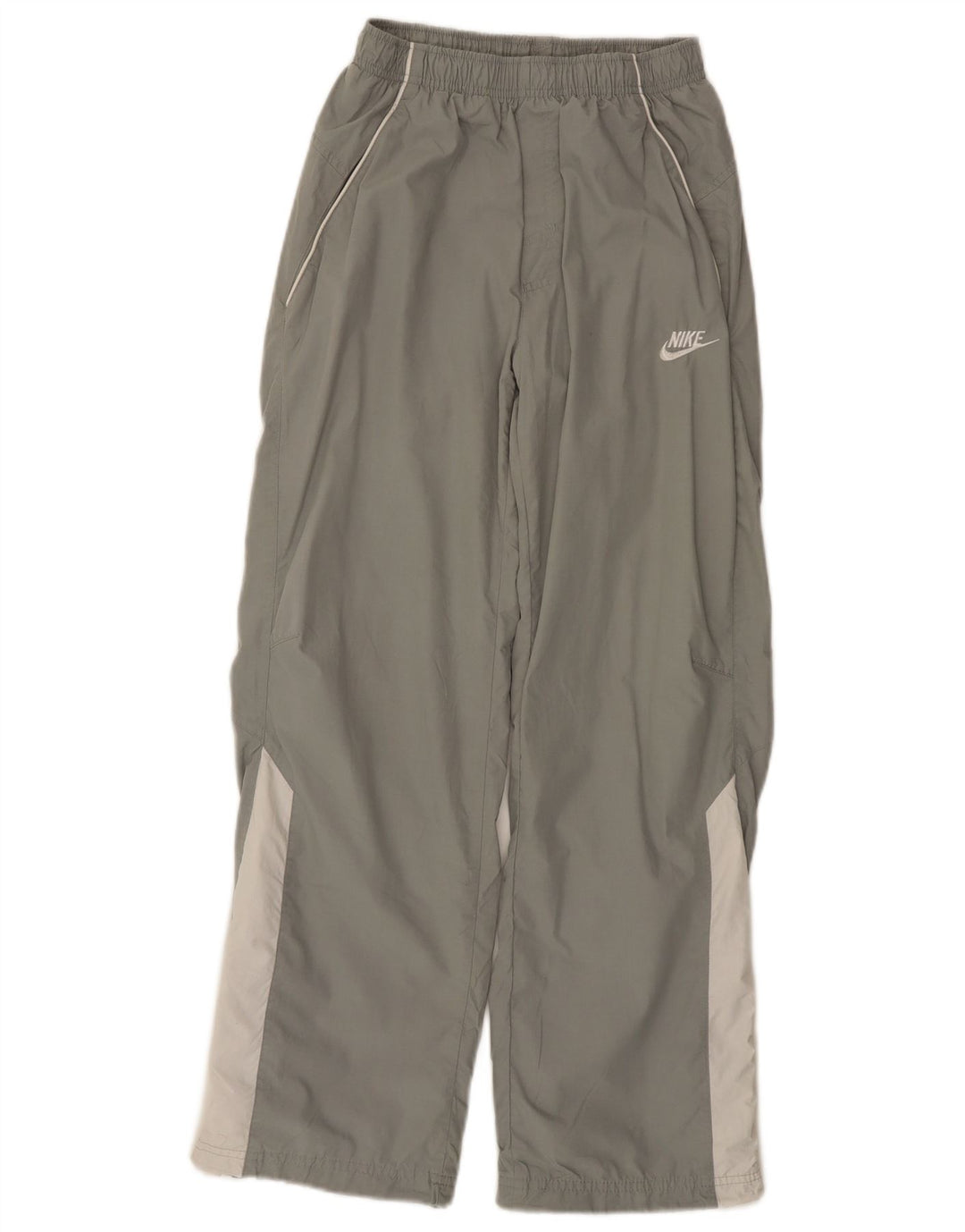 NIKE Girls Tracksuit Trousers 12-13 Years Large Grey Colourblock Polyester