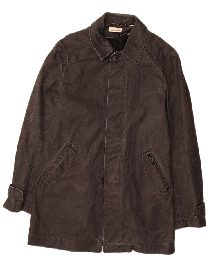Dkny Mens Denim Coat UK 36 Small Black Ramie