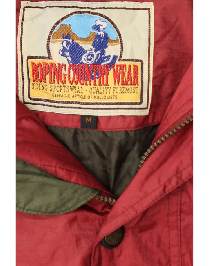 VINTAGE Mens Hooded Windbreaker Jacket UK 38 Medium Red
