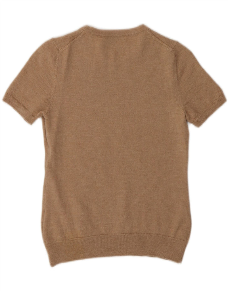 BROOKS BROTHERS Womens 346 Crop Boat Neck Jumper Sweater UK 8 Small Beige Vintage Brooks Brothers and Second-Hand Brooks Brothers from Messina Hembry 