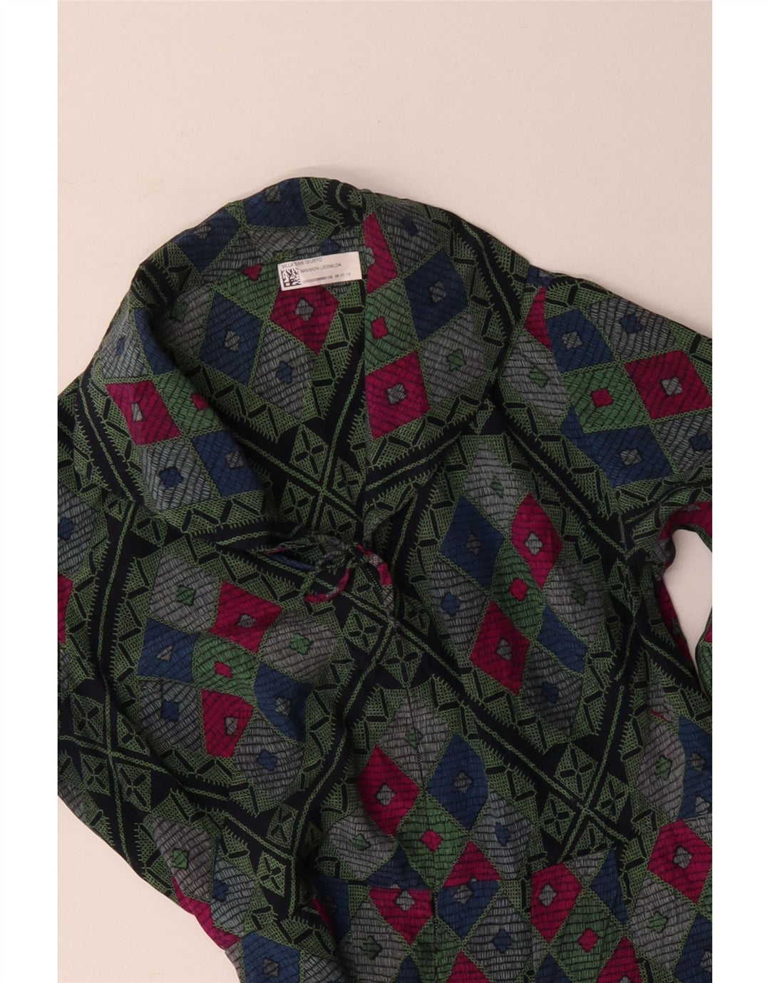 Vintage Womens A-Line Dress UK 12 Medium Multicoloured Geometric