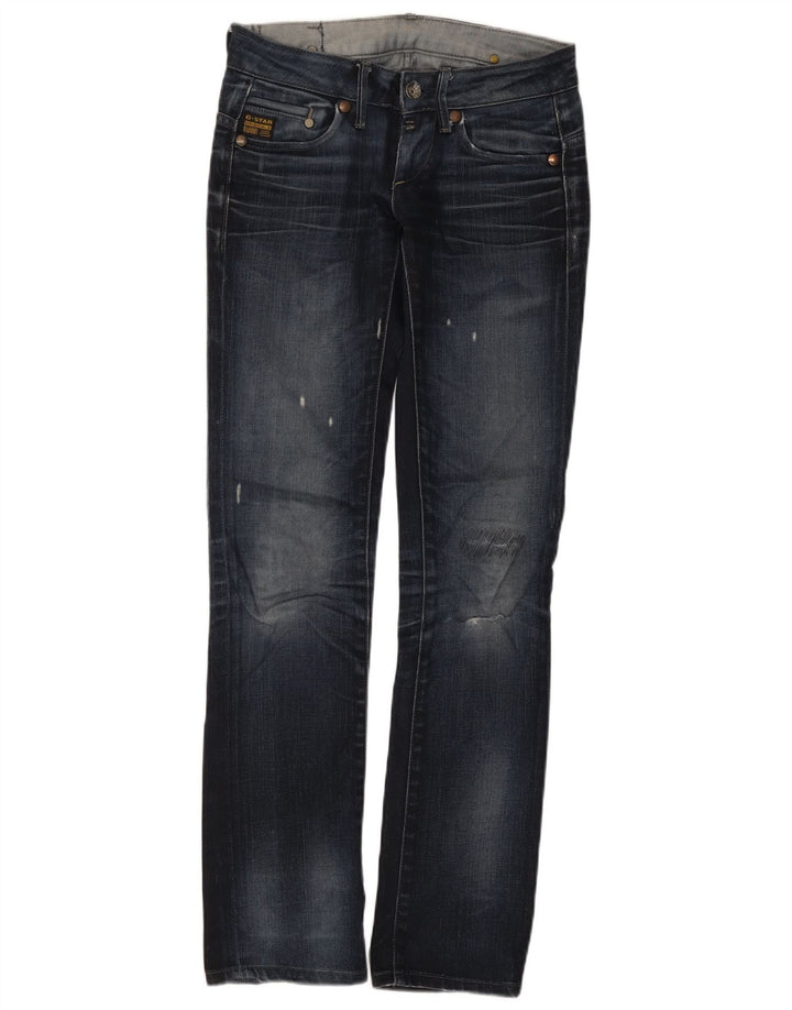 G-Star Womens Distressed Straight Jeans W28 L32 Blue