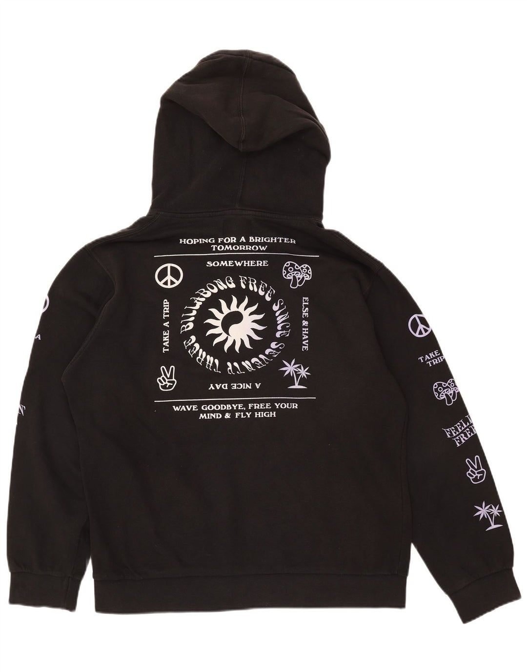 BILLABONG Mens Graphic Hoodie Jumper Medium Black