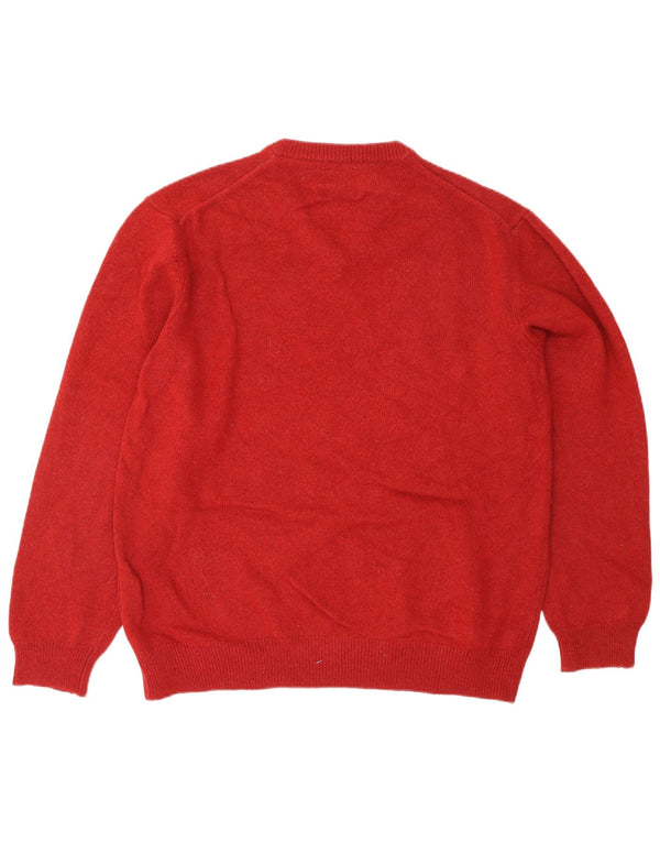 MARLBORO CLASSICS Womens V-Neck Jumper Sweater 3XL Red Wool