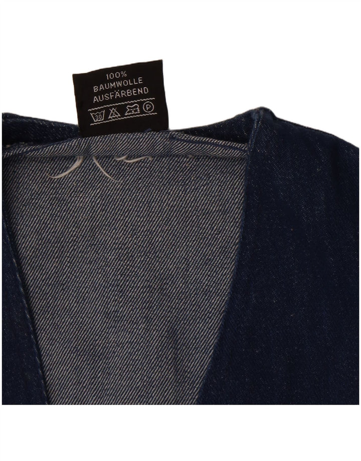 Vintage Mens Denim Waistcoat Medium Blue Cotton