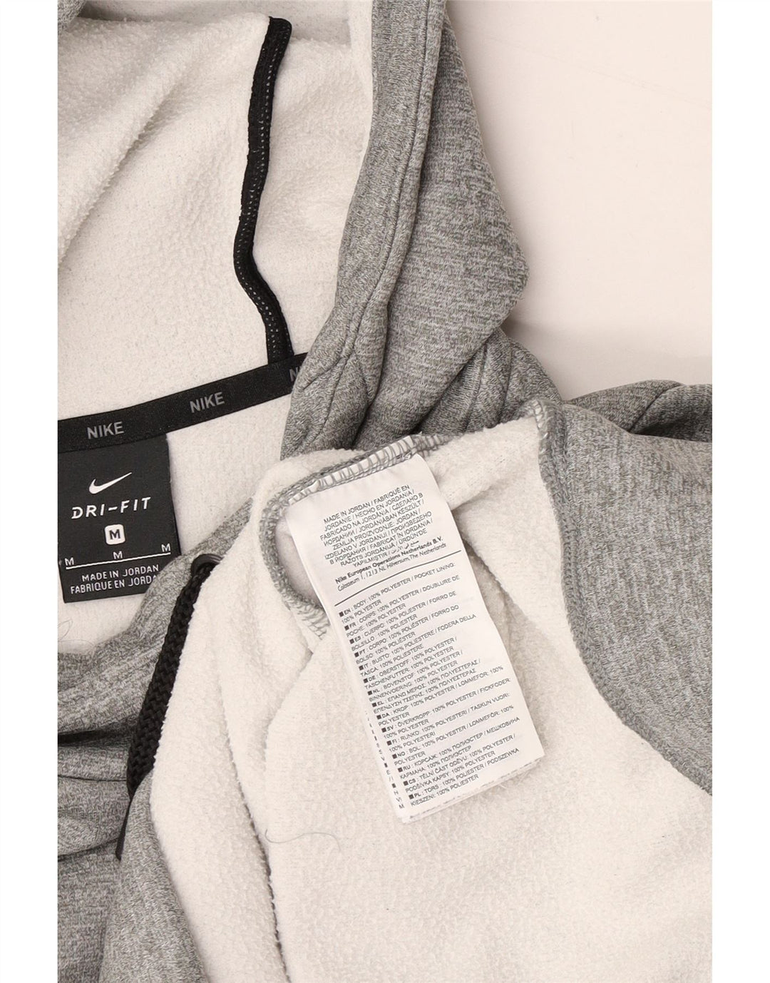 NIKE Mens Dri Fit Hoodie Jumper Medium Grey Flecked Polyester