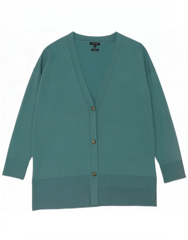 Massimo Dutti Womens Oversized Cardigan Sweater UK 10 Small Green Viscose