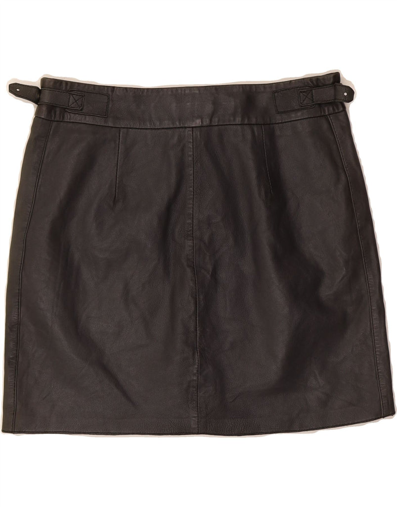 KOOKAI Womens Mini Leather Skirt EU 40 Medium W32 Navy Blue Leather Vintage Kookai and Second-Hand Kookai from Messina Hembry 