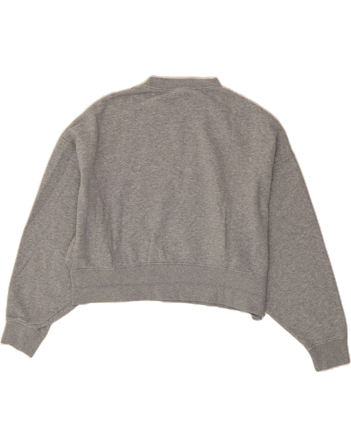NIKE Womens Oversized Crop Sweatshirt Jumper UK 6 XS Grey Vintage Nike and Second-Hand Nike from Messina Hembry 