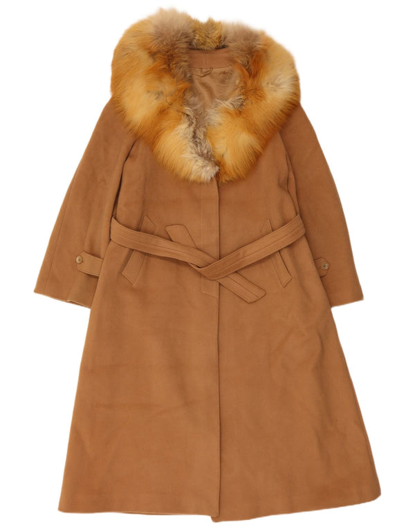 Micheli Womens Overcoat UK 14 Medium Brown Wool