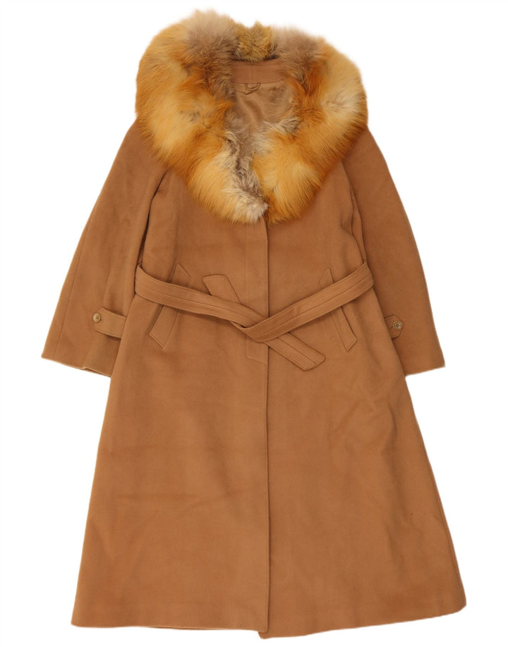 Micheli Womens Overcoat UK 14 Medium Brown Wool