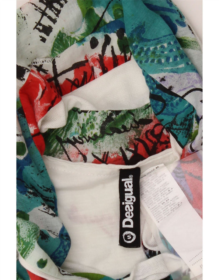Desigual Womens Drop Neck Blouse Top UK 10 Small White Viscose