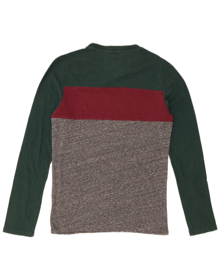 SUPERDRY Mens Graphic Top Long Sleeve Small Multicoloured Colourblock