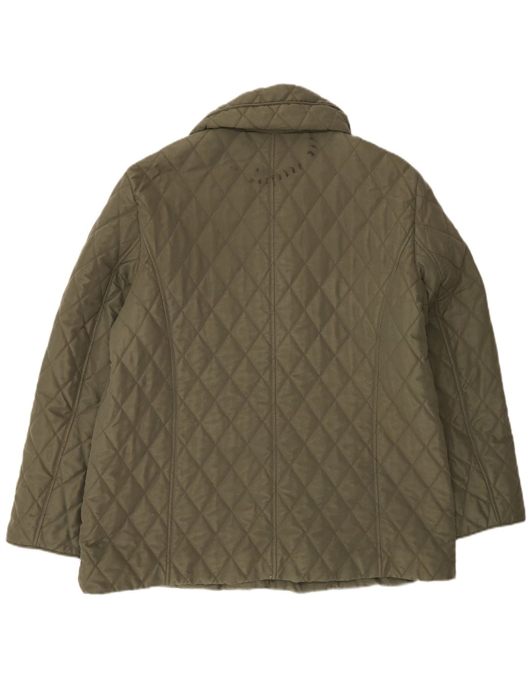 Marks & Spencer Womens Quilted Jacket UK 16 Large Green Polyester