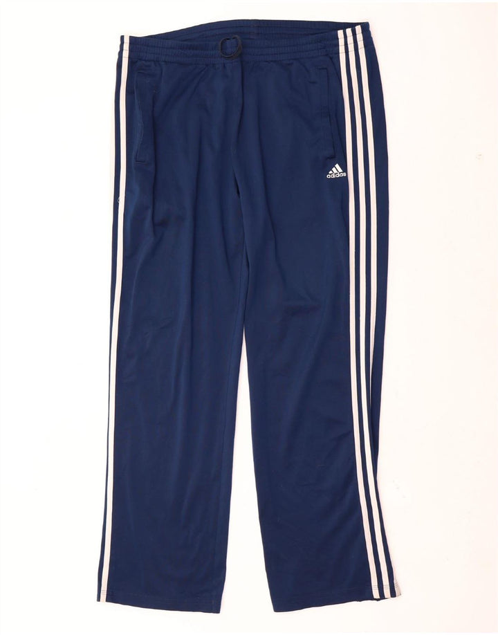 Adidas Mens Tracksuit Trousers Large Navy Blue Polyester