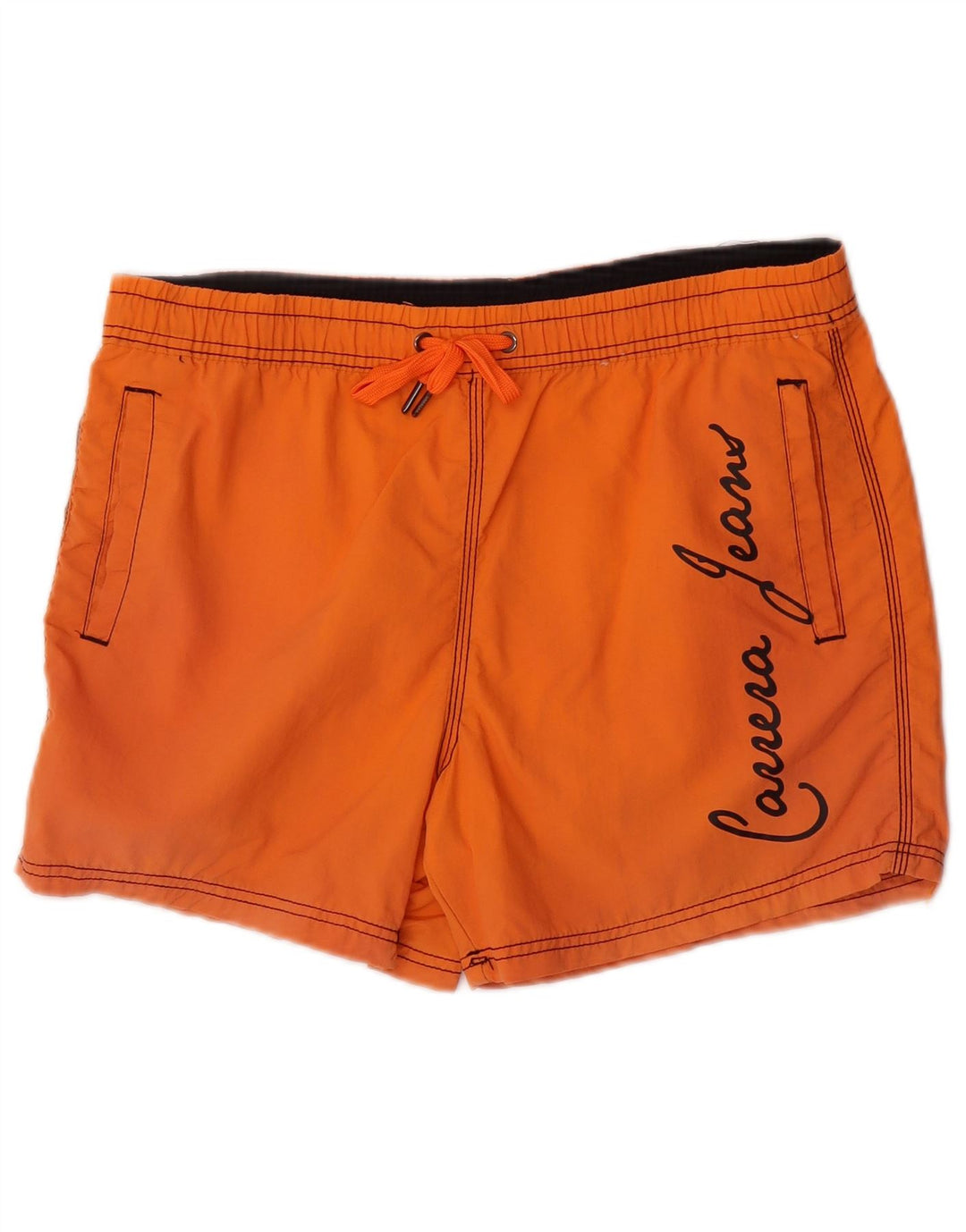 Carrera Mens Graphic Swimming Shorts Medium Orange Polyamide