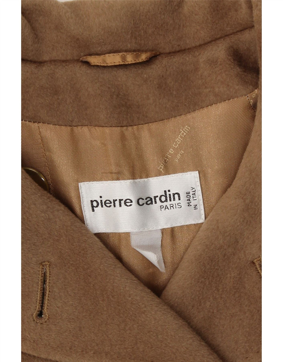 Pierre Cardin Womens Double Breasted Coat UK 14 Large Brown