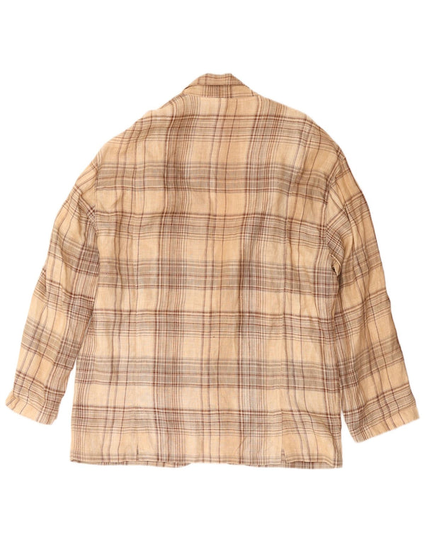 Vintage Mens 3 Button Blazer Jacket IT 52 XL Beige Check